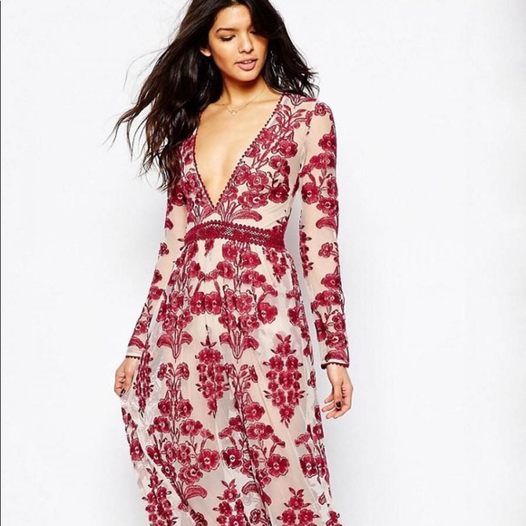 For Love and Lemons Red Temecula Maxi Dress - Picture 3 of 14